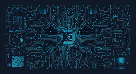 Abstract Circuit Board Design High-Tech Technology Background
