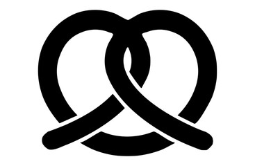 プレッツェルのシルエットアイコン素材