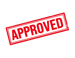 A bold red rubber stamp impression clearly displays the word 'APPROVED' with a textured, official look.