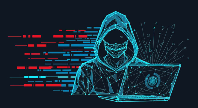 Cybersecurity Threat Anonymous Hacker in Digital World