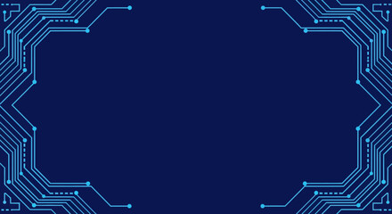 Abstract Technology Background Blue Circuit Board Frame Design