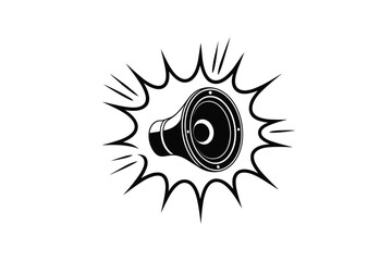 Booming speaker sound wave graphic vector illustration