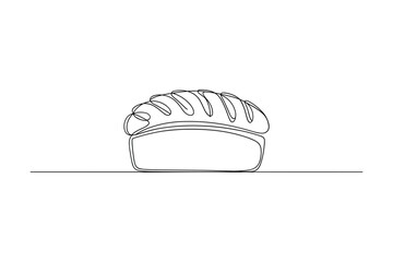 Minimalist loaf bread line art simple bakery food vector illustration