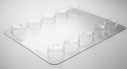 Empty transparent plastic blister pack for pills or capsules