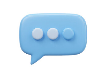 Blue speech bubble with three dots isolated on transparent background