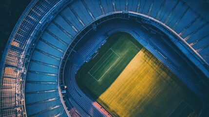Fototapeta premium Aerial view of a stadium
