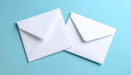 white envelope on blue background