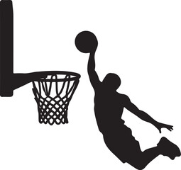 Vector sport silhouettes of people playing football, soccer, and basketball, with a man dancer and a jumping skateboarderSilhouette of diverse sports players, including soccer, football, and basketb