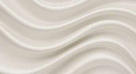 Obraz premium 滑らかで優しいオフホワイトのシルク生地、柔らかな光で波打つ優雅なドレープ