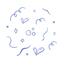 Hand drawn set elements for design. Doodle illustration on white background. Vector set of different doodles