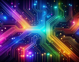 Fototapeta premium Colorful circuit board pattern