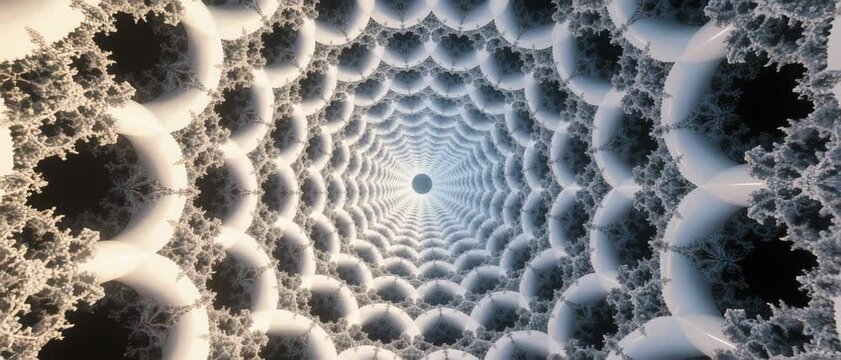 Abstract Fractal Art Infinite Tunnel of Recursion and Geometric Patterns