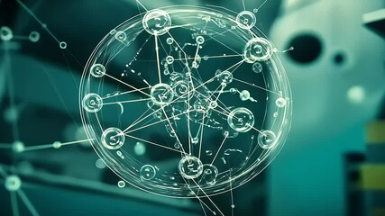 Complex network visualization depicting data connections and future technologies - Powered by Adobe