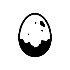 Dinosaur egg silhouette vector flat illustration design.