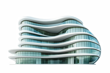 modern office building isolated on white