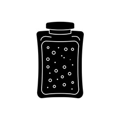 Elegant Powder Jar: A captivating black and white outline of a beautifully crafted powder jar, suggesting the delicate elegance of the contents within.