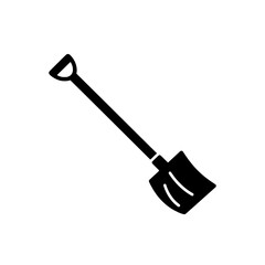 Shovel Silhouette: A bold, minimalist design of a shovel against a backdrop, perfect for illustrating concepts related to construction, gardening, and labor.