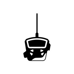 Fototapeta premium Black and White Sonar Icon: Sonar icon in minimalist black and white, conveying a sense of technology and precision in navigation and detection.