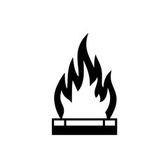 Flames Symbol: A stylized symbol of fire burns, its dark form against the bright background, representing intensity and transformation.