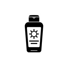 Sunscreen Silhouette: A minimalist representation of a sunscreen bottle, highlighting its essential role in protecting against the sun.
