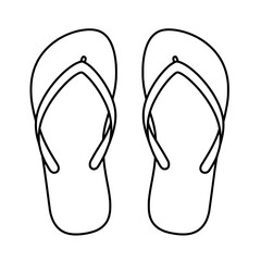 Simple Flip-Flops: A minimalist depiction of two classic flip-flops, perfect for summer days, beach escapes, and casual relaxation. 