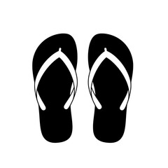 Summer Flip-Flops Silhouette: Two minimalist black flip-flops with white straps, offering a clean, uncluttered image of leisure, ready for a summer escape.