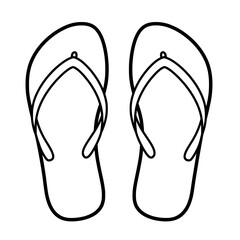 Beach-Ready Essentials: A clean, graphic rendering of two flip-flops, essential footwear for sandy shores and sunny getaways, ready for a day of relaxation and leisure.