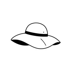 Elegant Summer Hat: A stylish and classic sun hat, featuring a wide brim and elegant ribbon, perfectly encapsulates a sense of carefree elegance. 