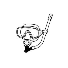 Scuba Mask and Snorkel: A detailed illustration of a scuba mask and snorkel, essential tools for underwater exploration, highlighting the design and function of each component.