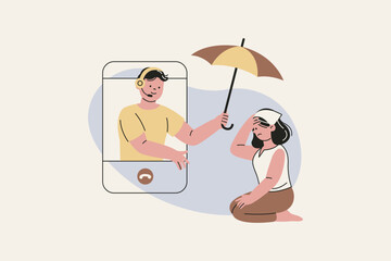 Illustration of Helping Hand Support Depression
