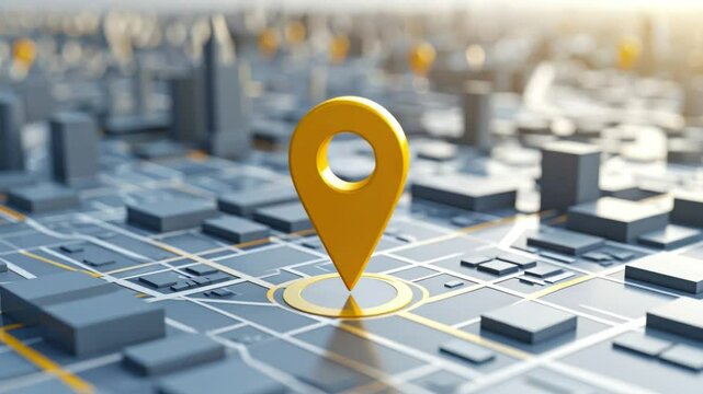 Urban map with highlighted location marker