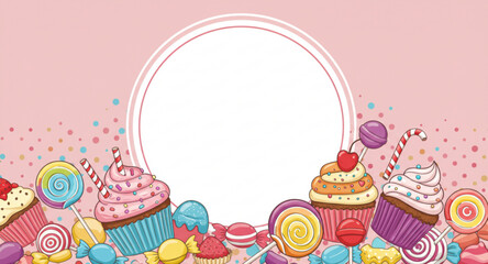 Sweet Treats Logo – Cupcake and Candy Vector Design