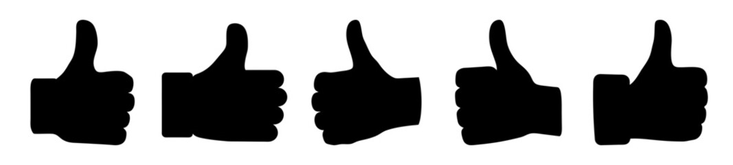 Multiple thumbs up icons in a row indicating positive feedback and approval