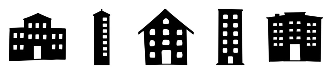 Monochromatic Silhouette Rendering of Various Buildings and Structures in Artistic Style