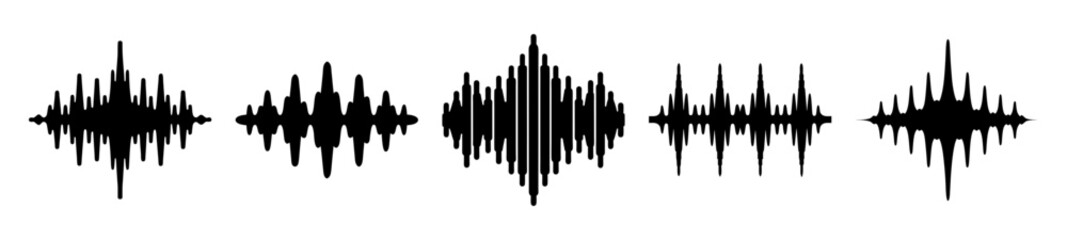 Collection of distinct waveform representations for audio or visual signals vector image