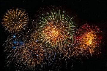 Obraz premium Fireworks Stock Image In Black Background