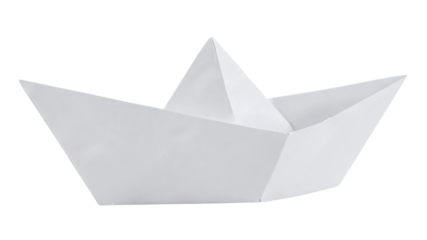 Boat origami png sticker, white paper craft image on transparent background



