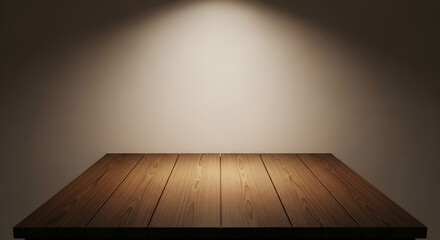 Illuminated Wooden Tabletop Product Display Background