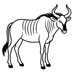 Wildebeest Animal Line Drawing Icon