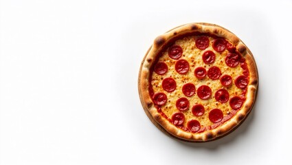 Mouthwatering Chicago Deep-Dish Pizza on White Background | Commercial Stock Photo