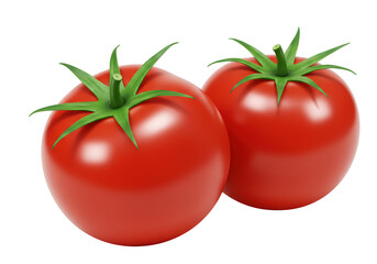 Isolated Pair of Fresh Red Tomatoes