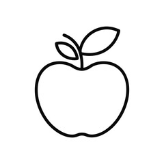 Apple outline vector icon on white background.