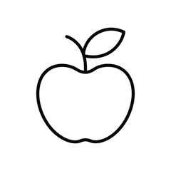 vector illustration of an apple, Line art.