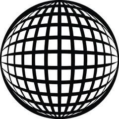 disco ball silhouette, sparkle effect icon, party decor silhouette