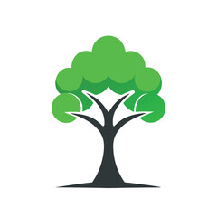 Green apple tree vector illustration