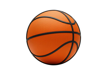 Isolated Orange Basketball with Black Seams