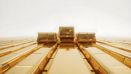 Stunning Close-Up of Golden Textures with Abstract Architecture Elements