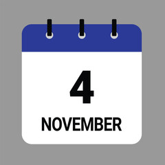 NOVEMBER-04- Daily Calendar Icon - White Background