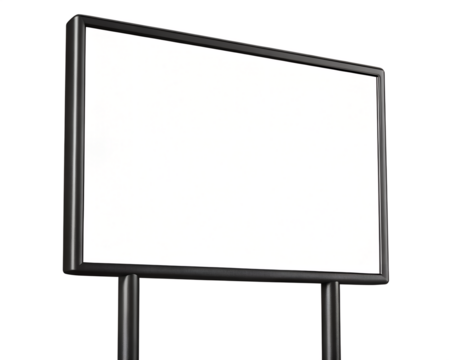 Blank billboard on transparent background