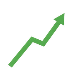 Green arrow graph trending upwards on a transparent background isolated on white background isolated on transparent background